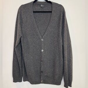 Simons Charcoal 100% cashmere Cardigan Sweater size XL